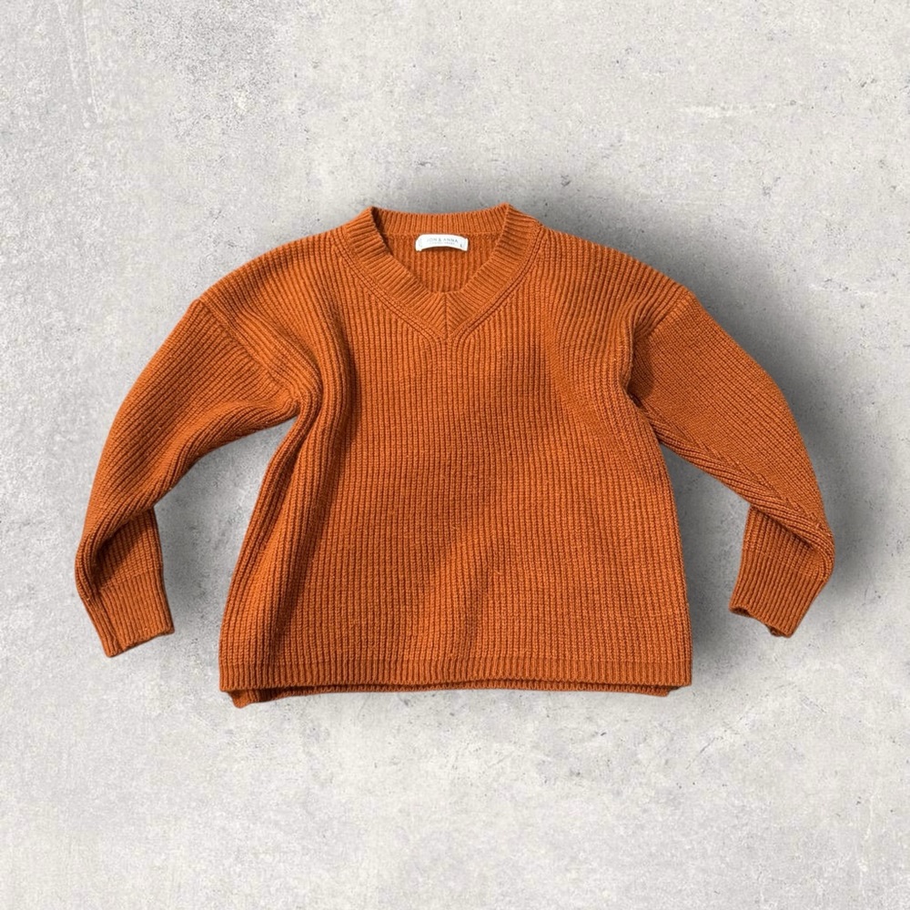 Jon & Anna Women's V-Neck Sweater in Orange